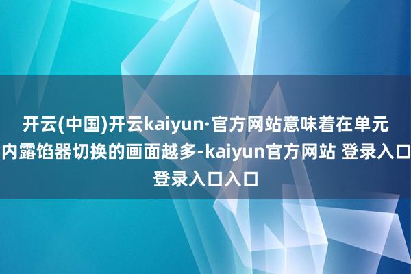 开云(中国)开云kaiyun·官方网站意味着在单元本事内露馅器切换的画面越多-kaiyun官方网站 登录入口入口
