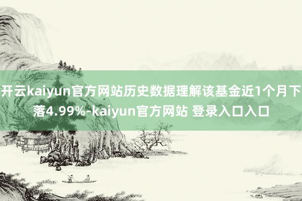 开云kaiyun官方网站历史数据理解该基金近1个月下落4.99%-kaiyun官方网站 登录入口入口