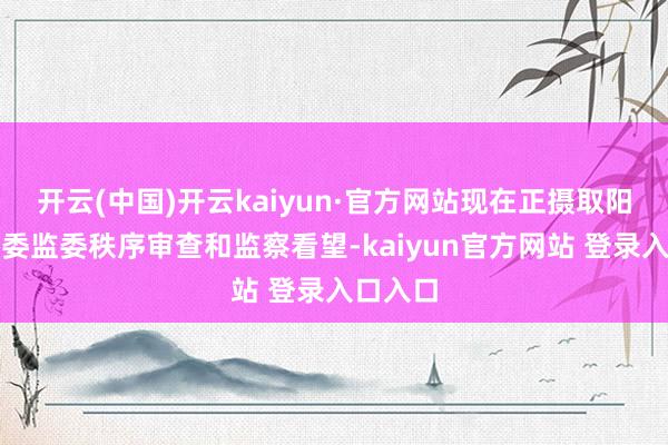 开云(中国)开云kaiyun·官方网站现在正摄取阳江市纪委监委秩序审查和监察看望-kaiyun官方网站 登录入口入口