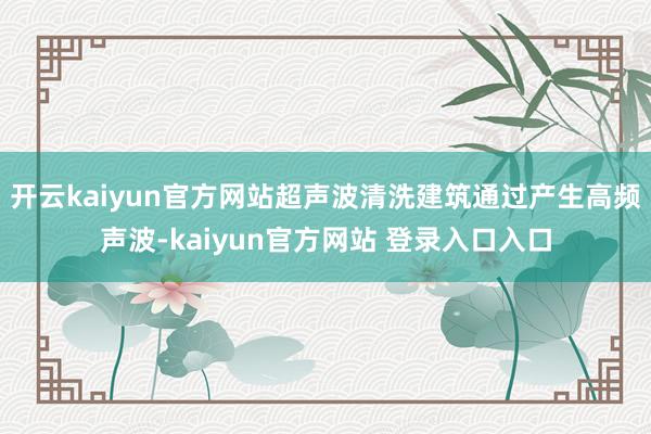 开云kaiyun官方网站超声波清洗建筑通过产生高频声波-kaiyun官方网站 登录入口入口