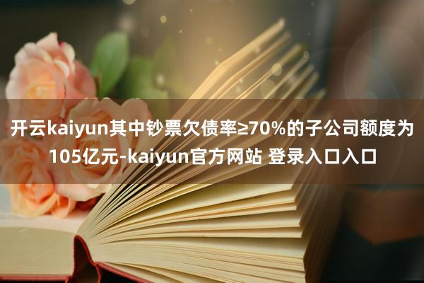 开云kaiyun其中钞票欠债率≥70%的子公司额度为105亿元-kaiyun官方网站 登录入口入口