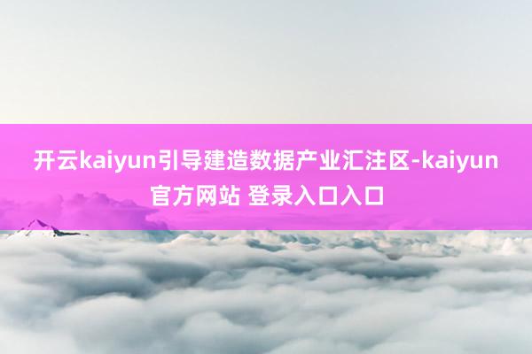 开云kaiyun引导建造数据产业汇注区-kaiyun官方网站 登录入口入口