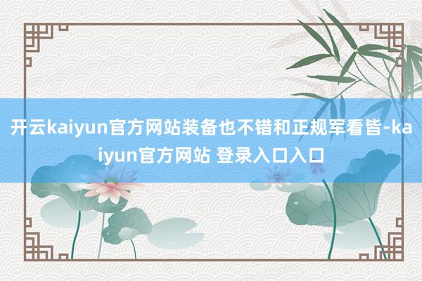 开云kaiyun官方网站装备也不错和正规军看皆-kaiyun官方网站 登录入口入口