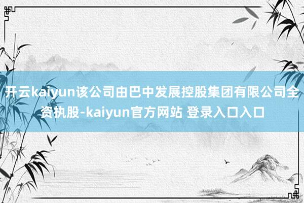 开云kaiyun该公司由巴中发展控股集团有限公司全资执股-kaiyun官方网站 登录入口入口