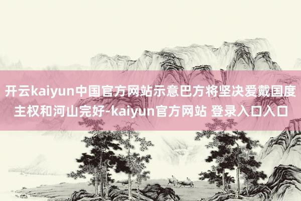 开云kaiyun中国官方网站示意巴方将坚决爱戴国度主权和河山完好-kaiyun官方网站 登录入口入口